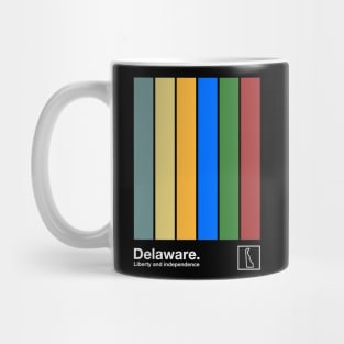 Delaware State Flag  // Original Minimalist Artwork Poster Design Mug